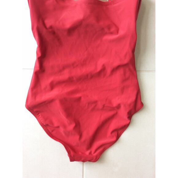 No Brand Swim One Piece Swimsuit Pleated Ruched Swimwear Rust - Picture 8 of 8